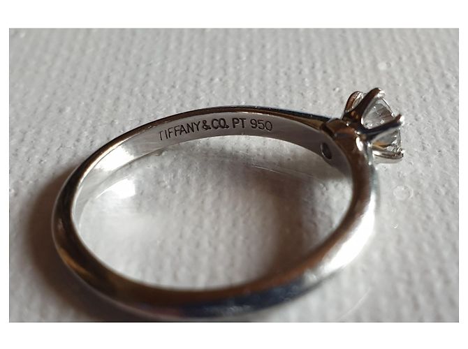 Tiffany & Co ANEL DE PLATINA E DIAMANTE 0,34 Prata - vista 4