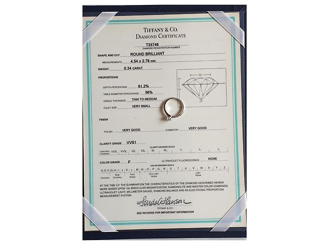 Tiffany & Co ANEL DE PLATINA E DIAMANTE 0,34 Prata - vista 7