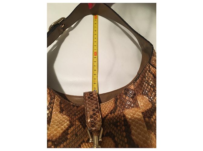 Bolso Gucci Jackie Python Marrón Naranja Oro Castaño Bronce Gold hardware - vista 10