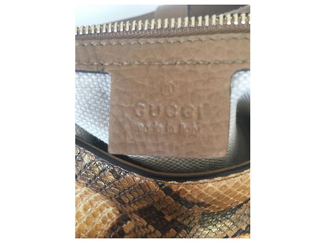 Bolso Gucci Jackie Python Marrón Naranja Oro Castaño Bronce Gold hardware - vista 12