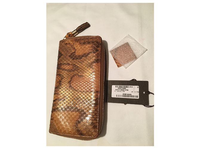 Bolso Gucci Jackie Python Marrón Naranja Oro Castaño Bronce Gold hardware - vista 4