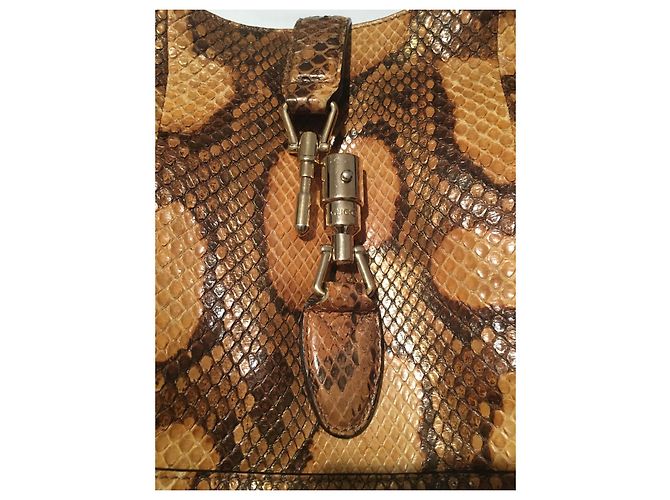 Bolso Gucci Jackie Python Marrón Naranja Oro Castaño Bronce Gold hardware - vista 6