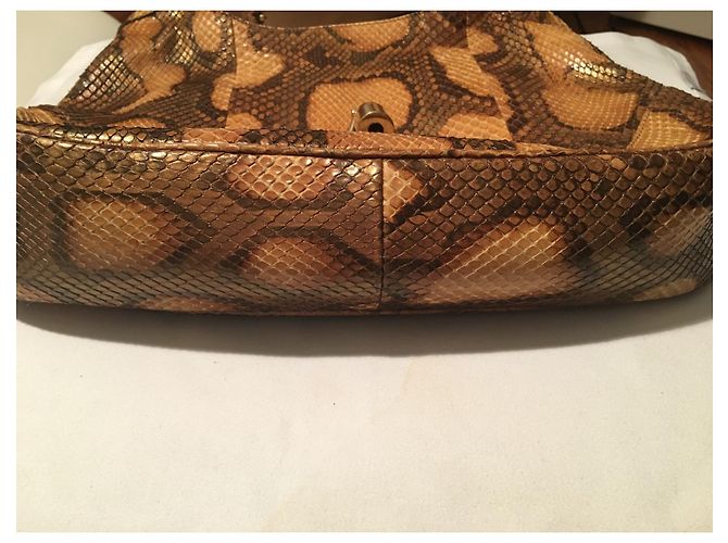 Bolso Gucci Jackie Python Marrón Naranja Oro Castaño Bronce Gold hardware - vista 7