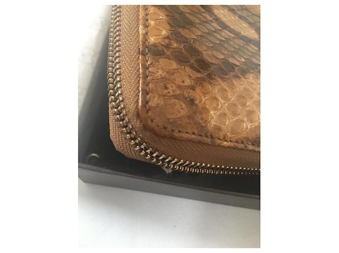 Cartera Gucci Python Marrón y Naranja de Cuero Castaño Impresión de pitón Gold hardware - vista 19