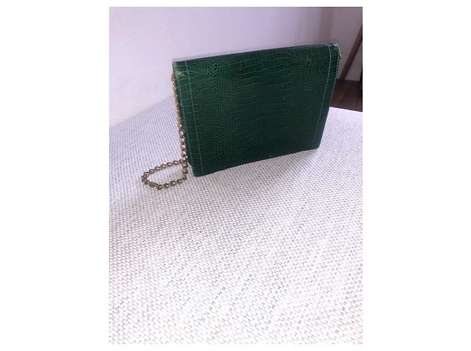 Jamie Pochette Yves Saint Laurent in pelle verde scuro - vista 2