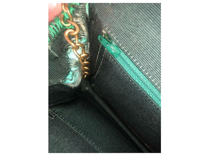Jamie Pochette Yves Saint Laurent in pelle verde scuro - vista 7