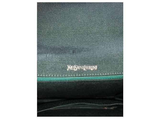 Jamie Pochette Yves Saint Laurent in pelle verde scuro - vista 8