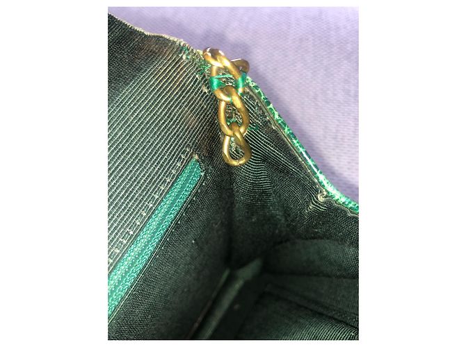 Jamie Pochette Yves Saint Laurent in pelle verde scuro - vista 9