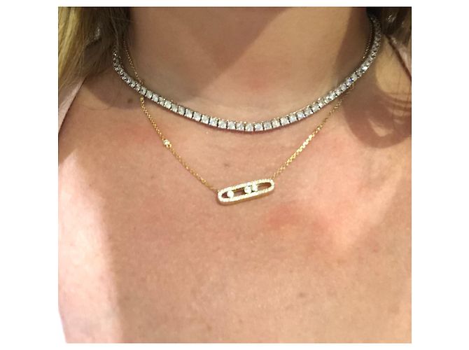 Collana Burma River in argento con diamanti burmaliti - vista 2