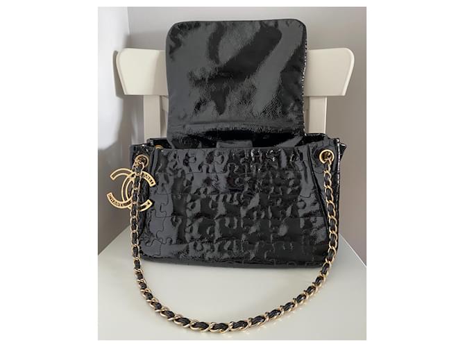 Chanel Borsa con patta puzzle Nero - vista 9