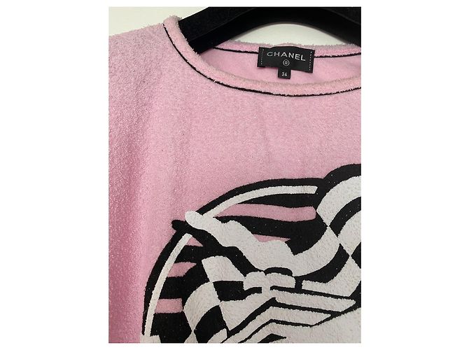T-shirt Chanel in strass Rosa - vista 4