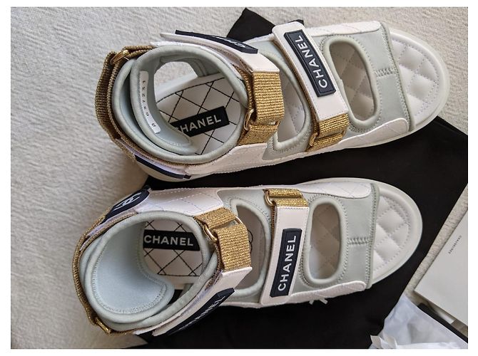 Sandali bianchi del papà di Chanel Bianco - vista 11