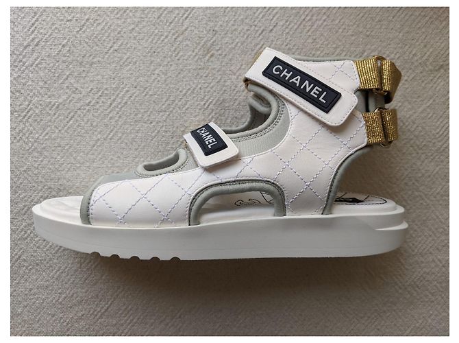 Sandali bianchi del papà di Chanel Bianco - vista 14