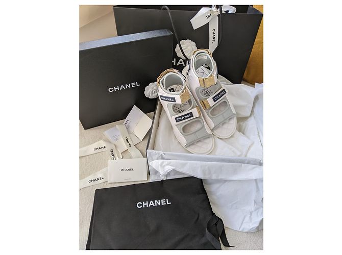 Sandali bianchi del papà di Chanel Bianco - vista 2