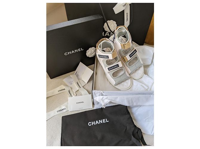 Sandali bianchi del papà di Chanel Bianco - vista 4