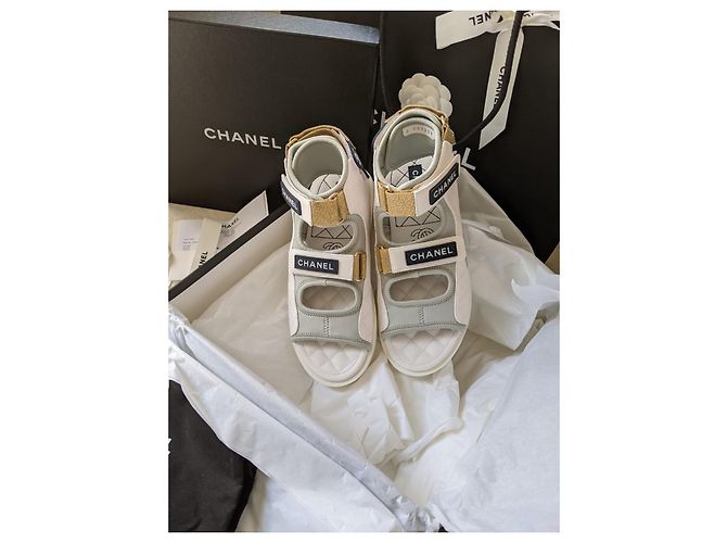 Sandali bianchi del papà di Chanel Bianco - vista 5