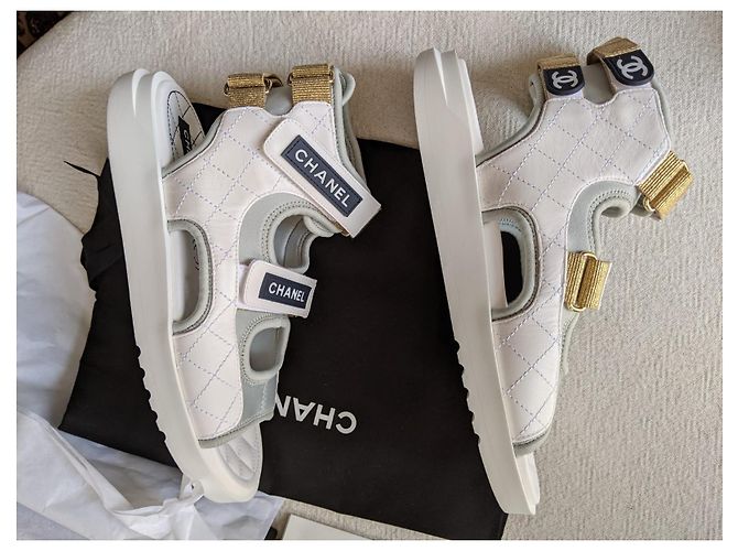 Sandali bianchi del papà di Chanel Bianco - vista 7