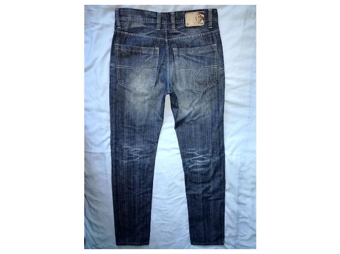 Diesel Only The Brave Distressed look Blue Denim Straight Jeans - view 8