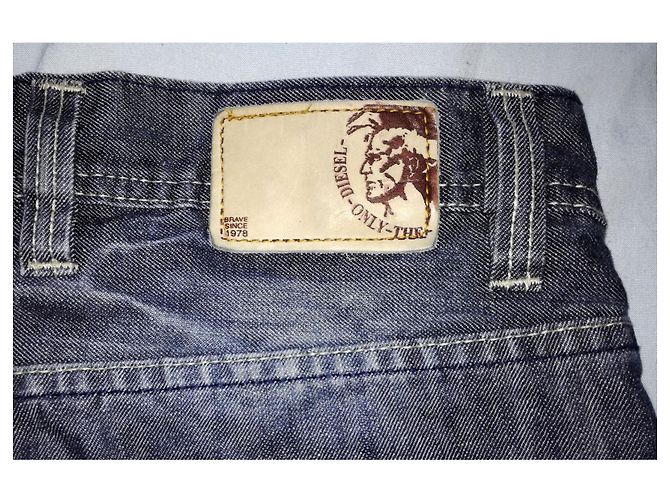Diesel Only The Brave Distressed look Blue Denim Straight Jeans - view 9