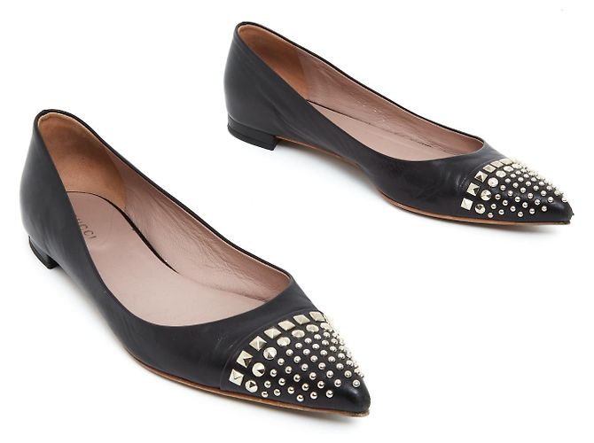 Bailarinas de punta Gucci en cuero negro 37.5 - vista 3