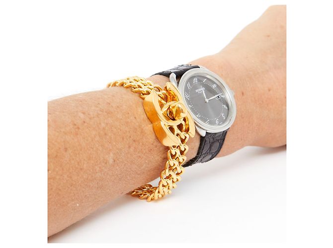 Chanel GOLDEN TURNLOCK CC gefütterte KETTE - Ansicht 5