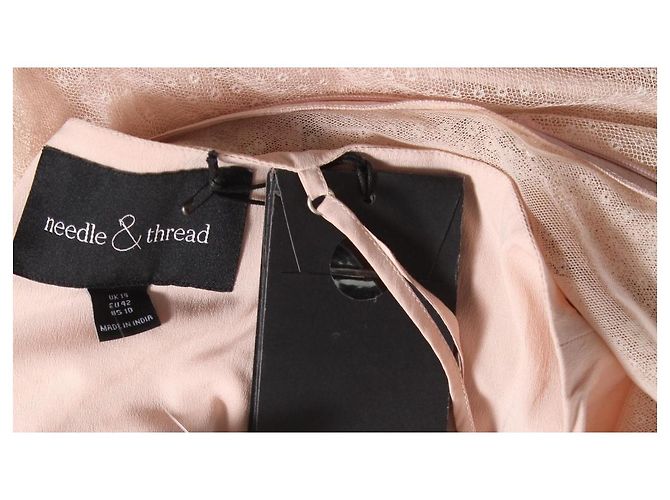 Vestido bordado rosa Needle & Thread Talla L - vista 3