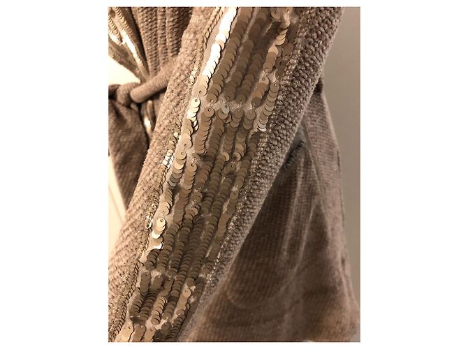 Autre Marque Airfield Weste aus Wolle in Camel mit goldenen Pailletten Beige - Ansicht 3