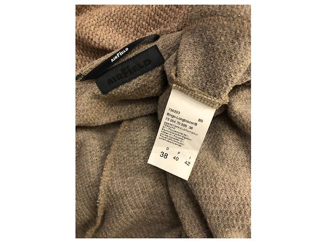 Autre Marque Airfield Weste aus Wolle in Camel mit goldenen Pailletten Beige - Ansicht 5
