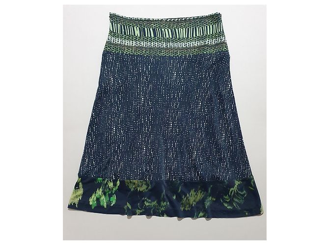Falda midi Maliparmi verde de viscosa Multicolor - vista 2