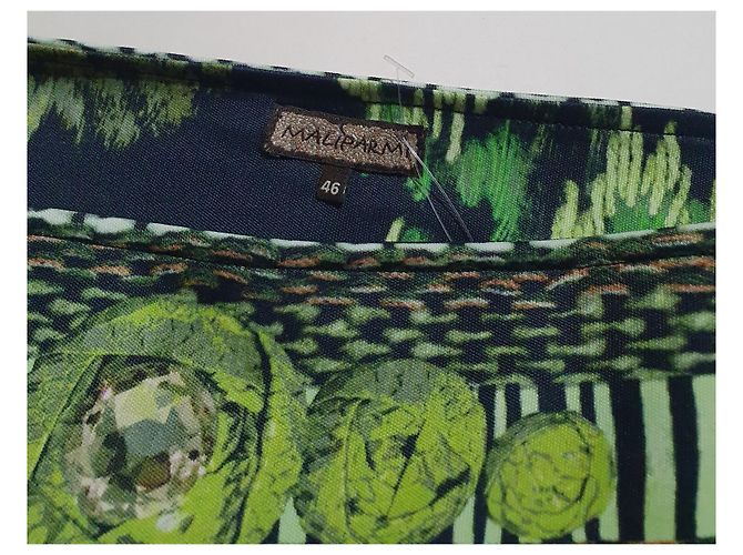 Falda midi Maliparmi verde de viscosa Multicolor - vista 3