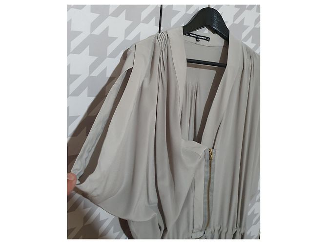Mono de seda gris Munthe Plus Simonsen talla 40 - vista 2