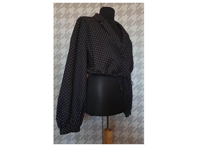 Autre Marque Giacca Blazer Mossman Nera a Pois Nero - vista 2
