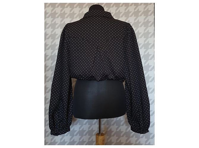 Autre Marque Giacca Blazer Mossman Nera a Pois Nero - vista 3