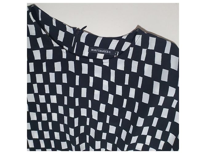 Top Marimekko Jada Noppa Negro Blanco Viscosa 44 - vista 3