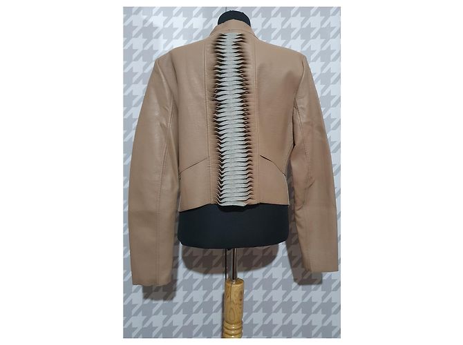 Bcbg Max Azria Kunstlederjacke beige - Ansicht 3