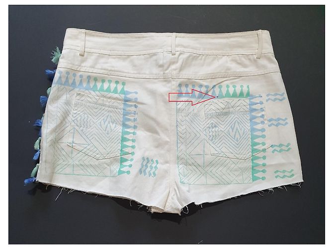 Antik Batik Carlos Shorts Weiß Baumwolle Größe L Mehrfarben - Ansicht 5