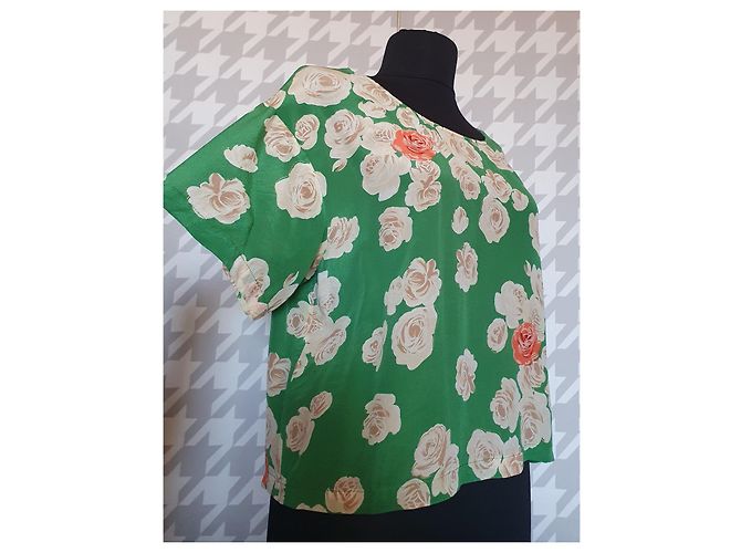 Autre Marque Top de seda Anthropologie 9 S'Cl Verde Multicolor - vista 2