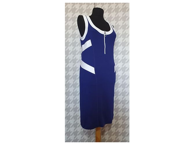 Vestido Marc Cain de algodón azul y blanco - vista 2
