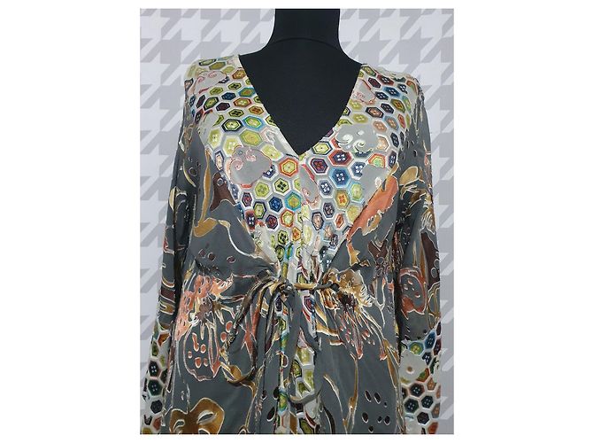Autre Marque Vestido de seda Tone Barker M Multicolor - vista 2