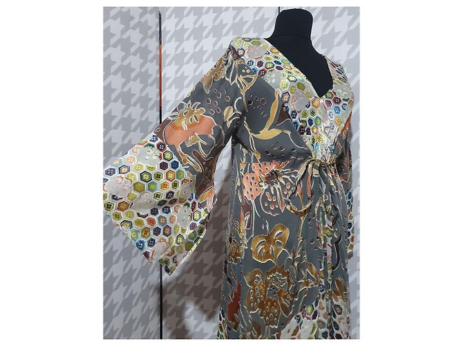 Autre Marque Vestido de seda Tone Barker M Multicolor - vista 3
