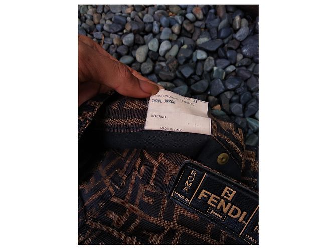 Pantaloni Fendi Logo FF Jacquard Marrone Nero Oro D'oro - vista 3