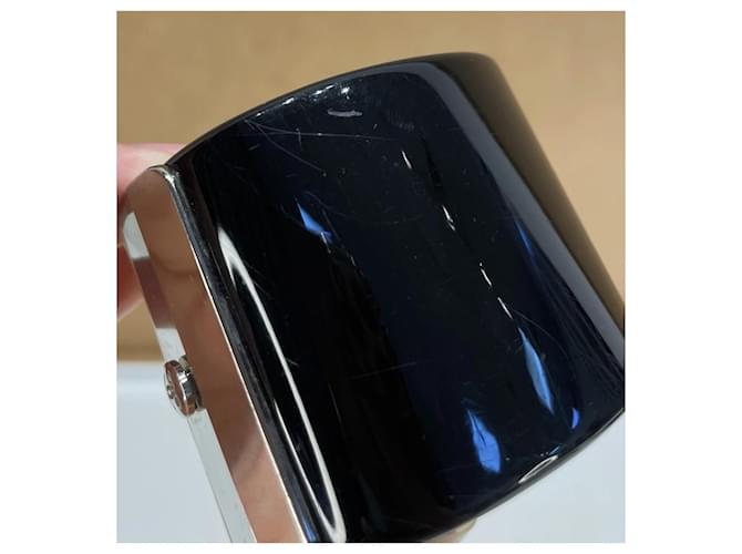 Bracciale Chanel CC nero e bianco - vista 4