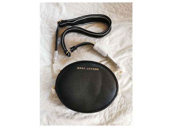 Borsa a tracolla ovale in pelle nera Marc Jacobs Nero - vista 7