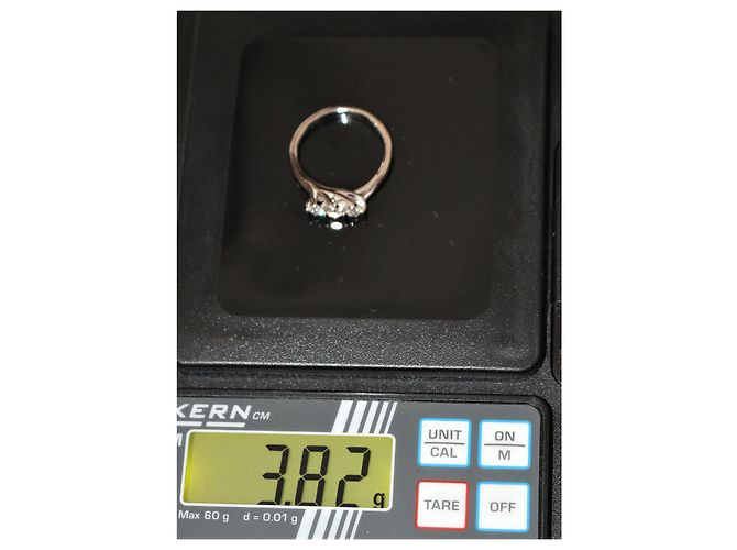 Autre Marque Anello giarrettiera in oro bianco e diamanti misura 53 Argento - vista 2