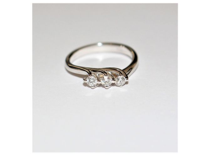 Autre Marque Anello giarrettiera in oro bianco e diamanti misura 53 Argento - vista 5