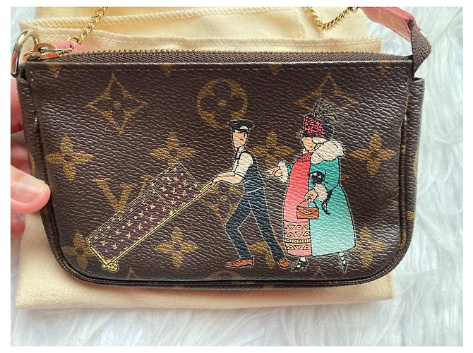 Louis Vuitton Mini Pochette Multicolore Pelle e Tela - vista 2