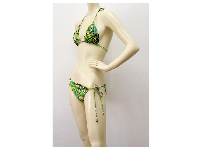 Milly Cabana Grün und Braun Kaleidoscopic Print Bikini Badeanzug Bademode Größe S - Ansicht 4