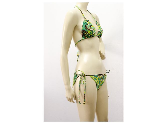 Milly Cabana Grün und Braun Kaleidoscopic Print Bikini Badeanzug Bademode Größe S - Ansicht 6