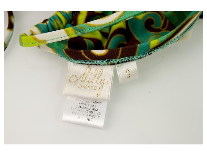 Milly Cabana Grün und Braun Kaleidoscopic Print Bikini Badeanzug Bademode Größe S - Ansicht 7