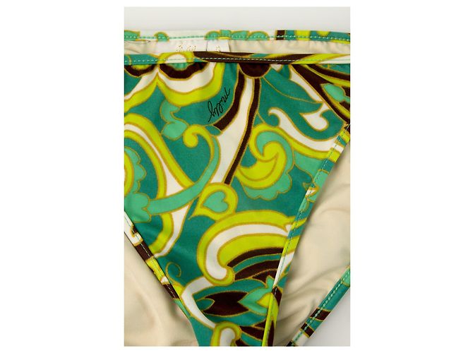 Milly Cabana Grün und Braun Kaleidoscopic Print Bikini Badeanzug Bademode Größe S - Ansicht 9